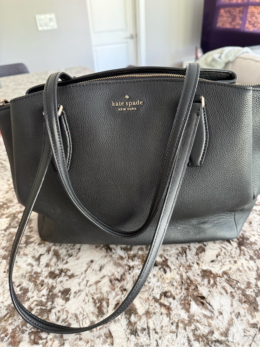 Kate Spade New York Black Leather Tote Bag